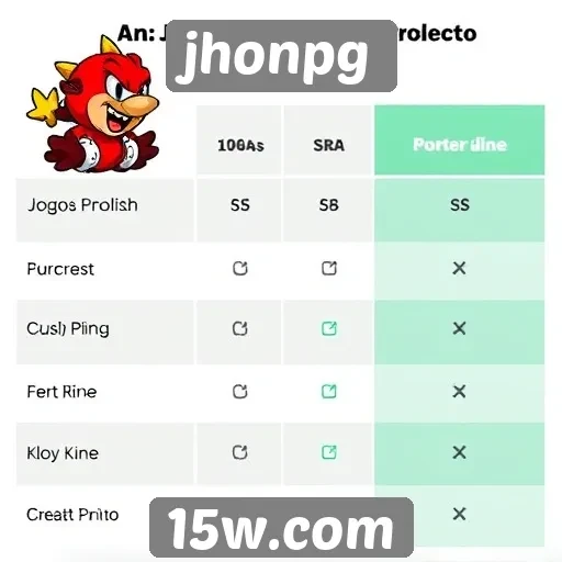 Comparação de jogos populares no jhonpg